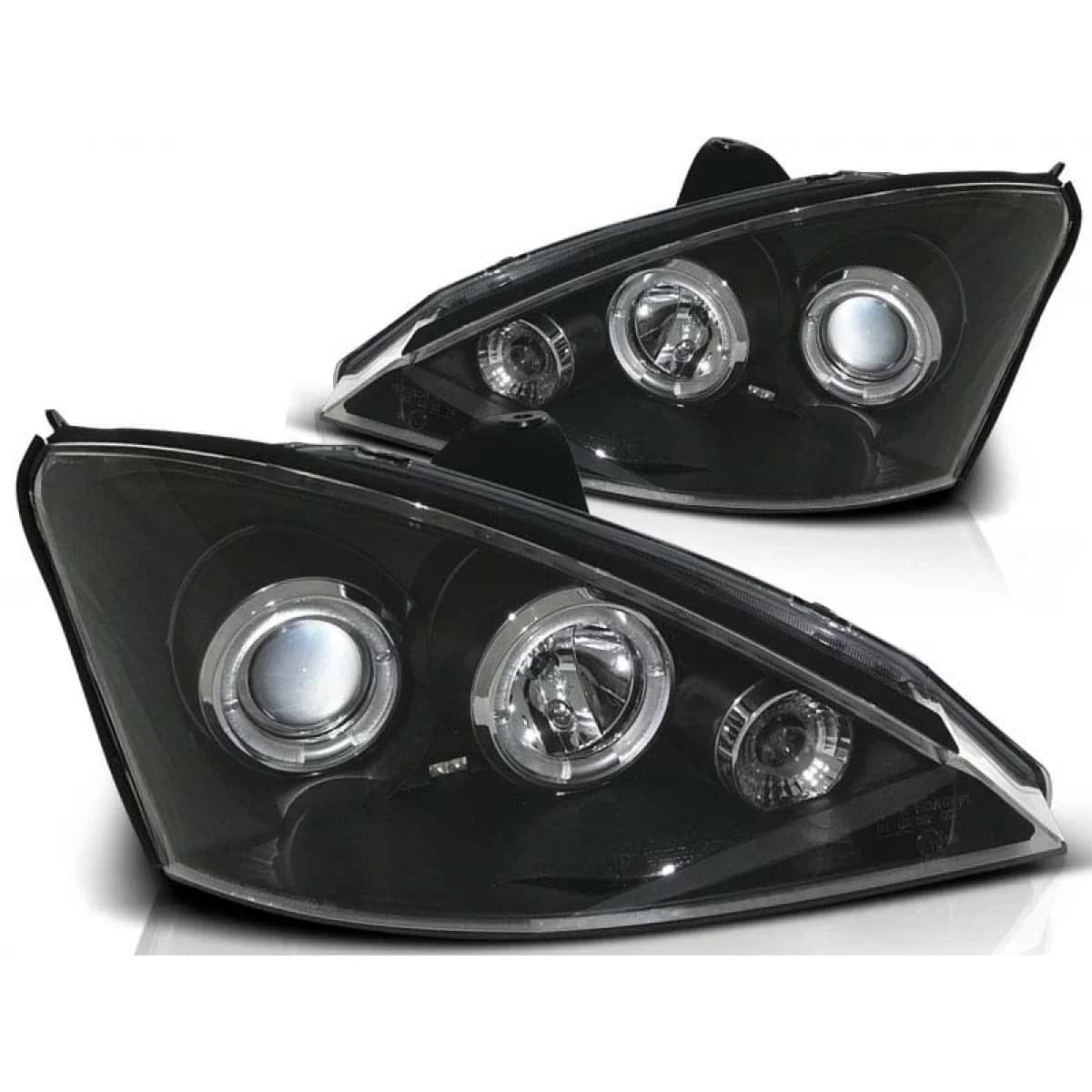 Tuning headlight set with halogen angel eyes suitable for Ford FOCUS MK1 11.2001-10.2004, left and right