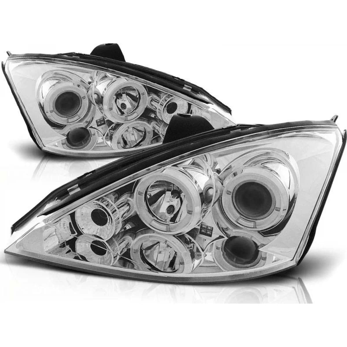 Tuning headlight kit with halogen angel eyes suitable for Ford FOCUS MK1 10.1998-10.2001, left and right