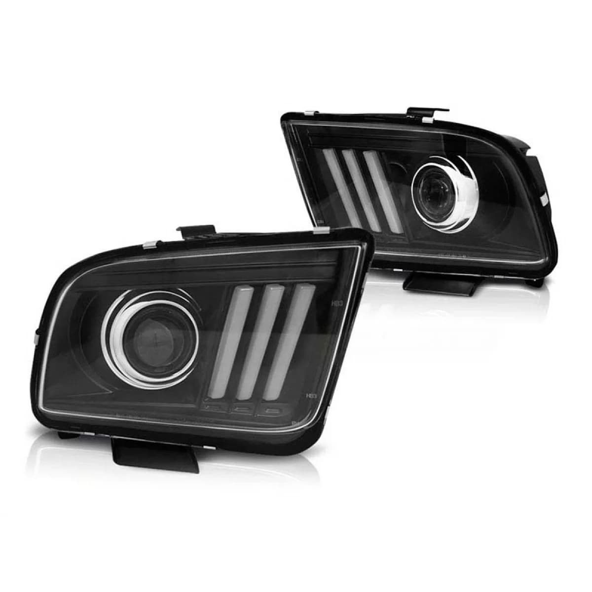 Tuning headlight set with lens suitable for Ford MUSTANG 2004-2009, left and right