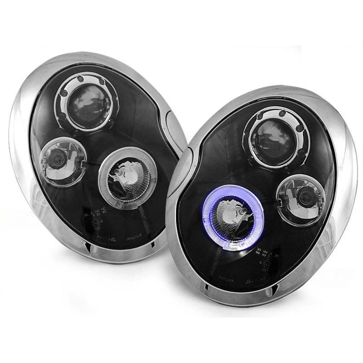 Tuning headlight kit with halogen angel eyes suitable for MINI COOPER R50/R53 05.2001-10.2006, MINI COOPER R52 2004-2008, left and right