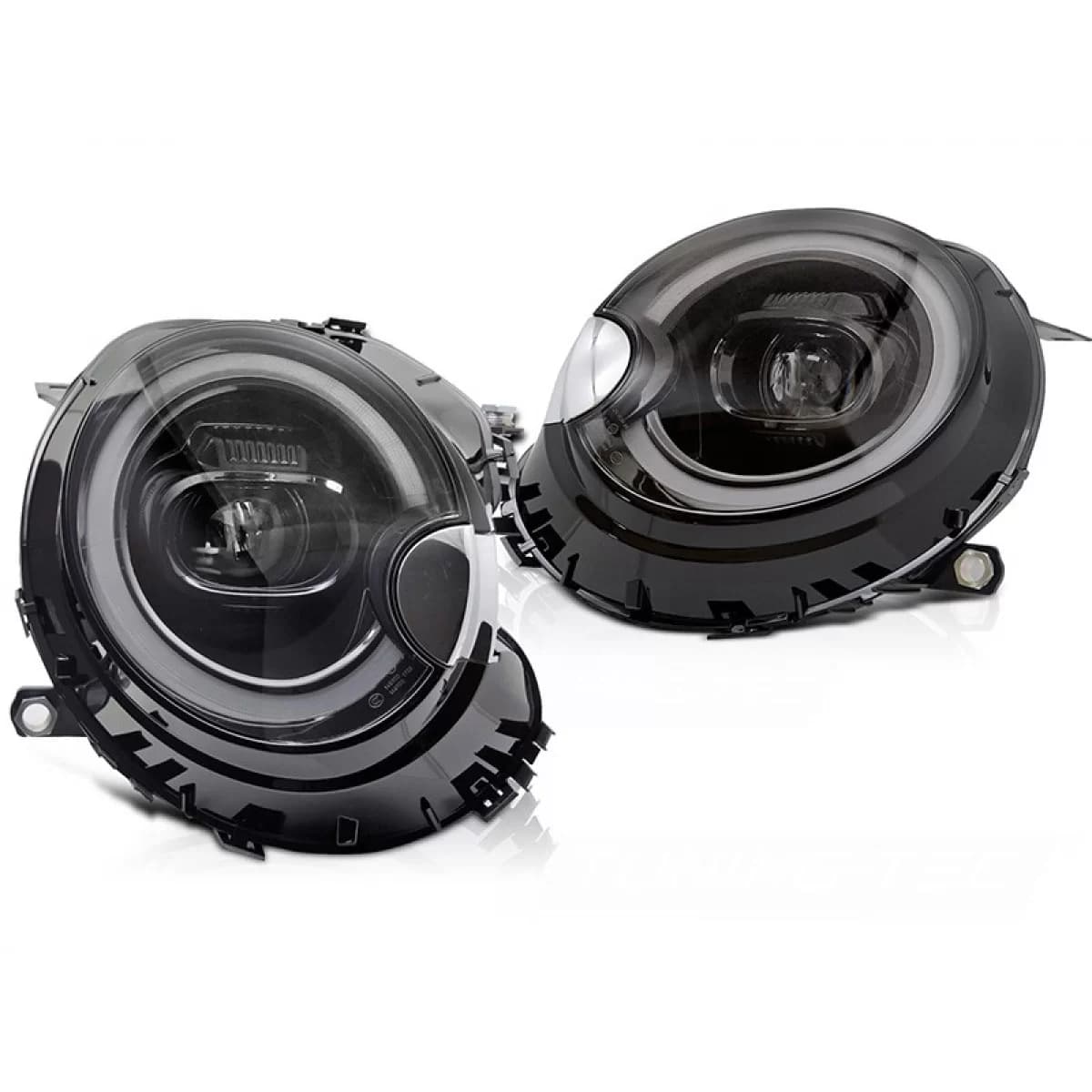 LED tuning headlight set suitable for Mini Cooper R55 Clubman 2007-2014, R56 hatchback 2006-2014, R57 convertible 2009-2014, R58 Coupe, R59 Roadster 2011-2015 with black base, for the model with facto