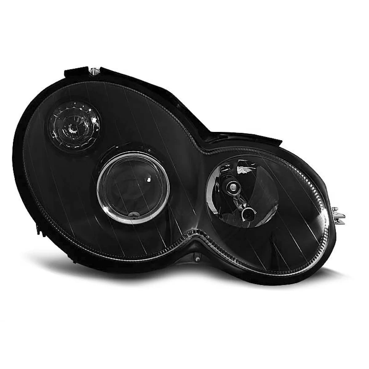 Tuning headlight set suitable for Mercedes C-Class Sport Coupe CL203 2000-2004 with black base, left and right