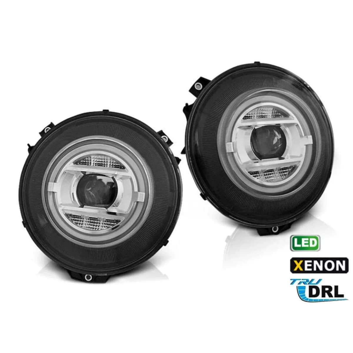 Xenon headlight set suitable for Mercedes G-Class W463 2007-2017 with black base, left and right
