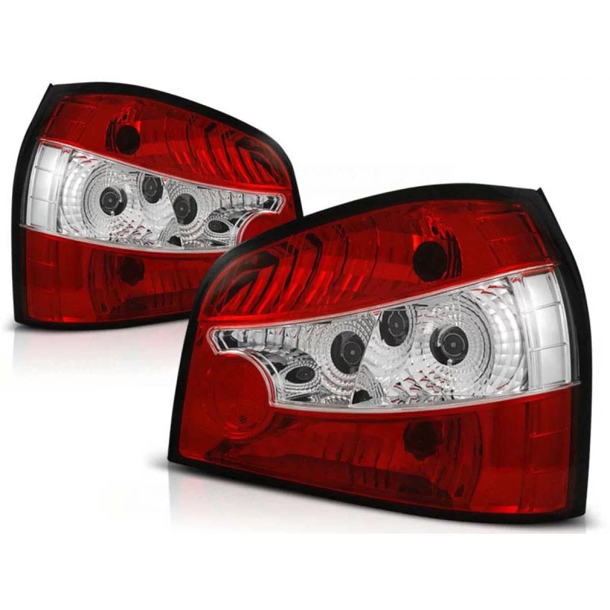 Tuning tail light set suitable for Audi A3 8L 08.1996-08.2000 3/5 doors, hatchback with red and white base, left and right