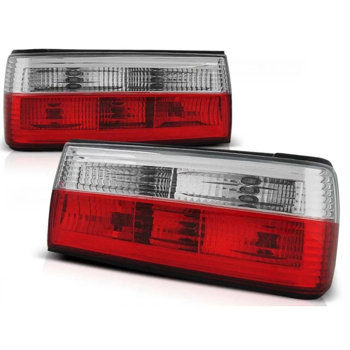 Tuning tail light set suitable for BMW 3 Series E30 sedan 1987-1990, E30 convertible 1990-1994, E30 touring 1992-1994, with red and white base, left and right
