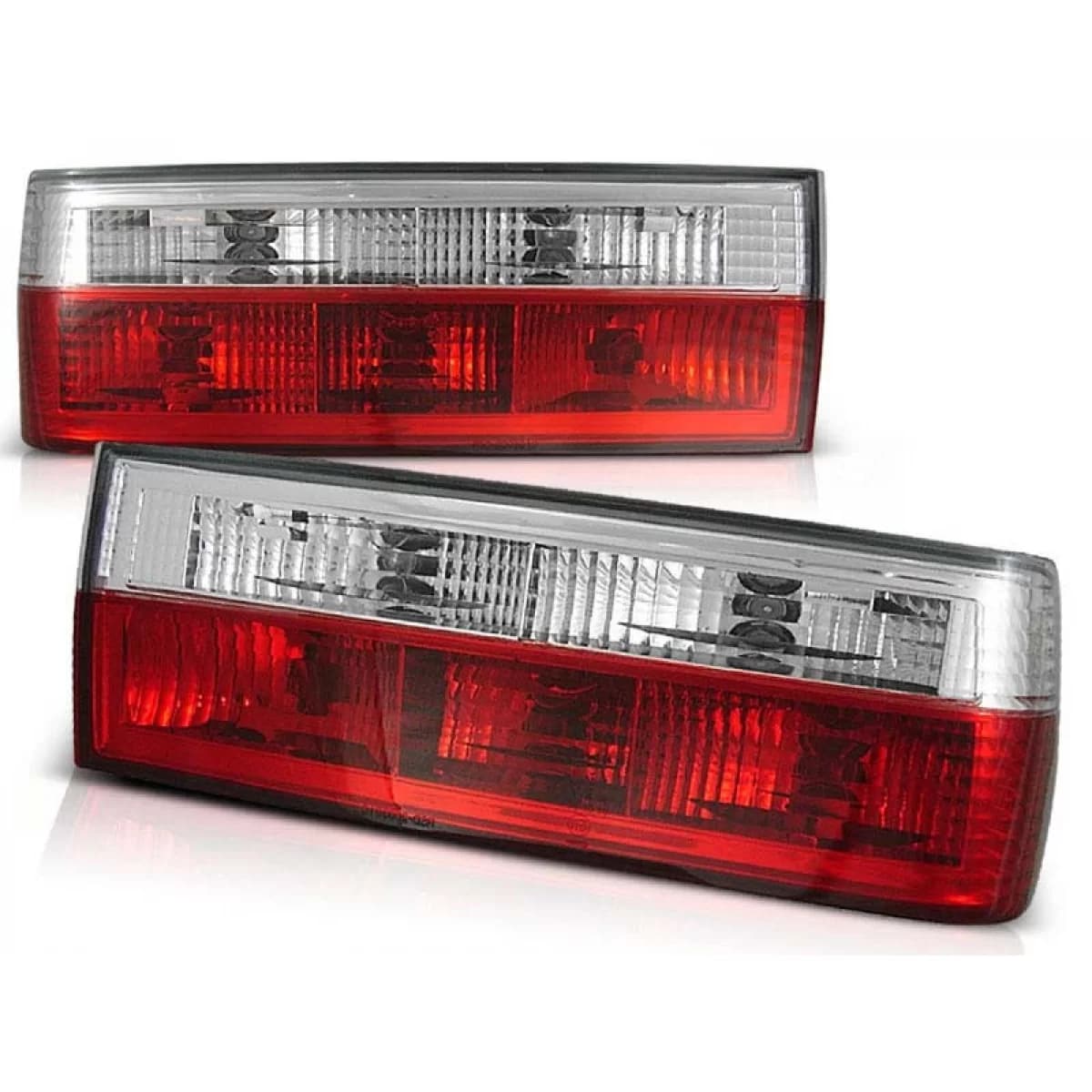 Tuning tail light set suitable for BMW 3 Series E30 sedan 1982-1987, E30 coupe 1982-1987, E30 convertible 1982-1990 with red and white base, left and right