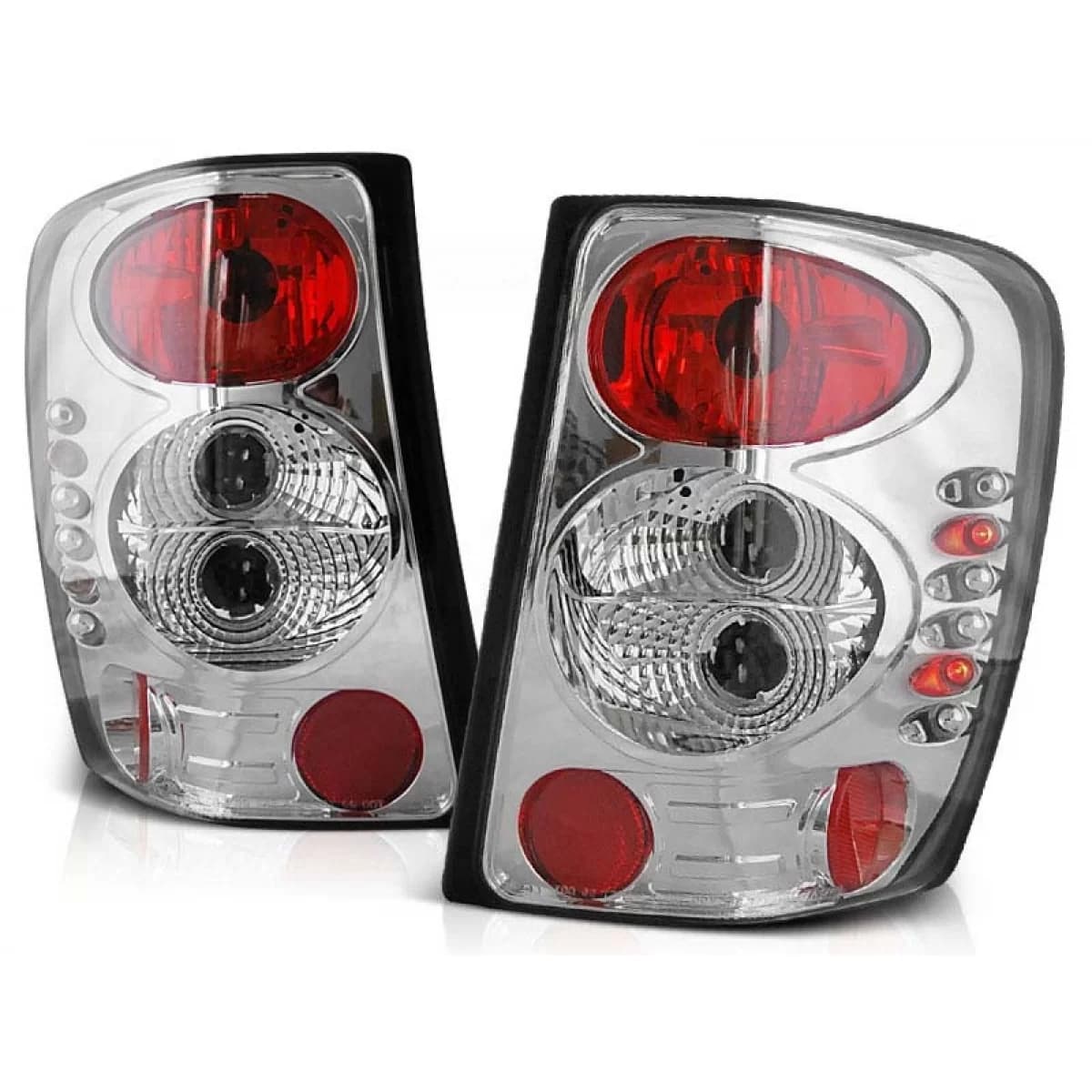 Tuning tail light set suitable for Jeep Grand Cherokee 1999-2005 with chrome base, left and right