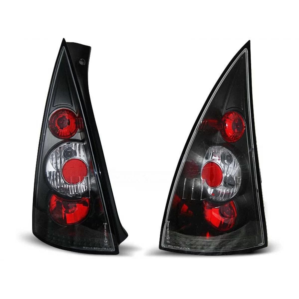 Tuning tail light set suitable for Citroen C3 03.2002-08.2005 with black base, left and right