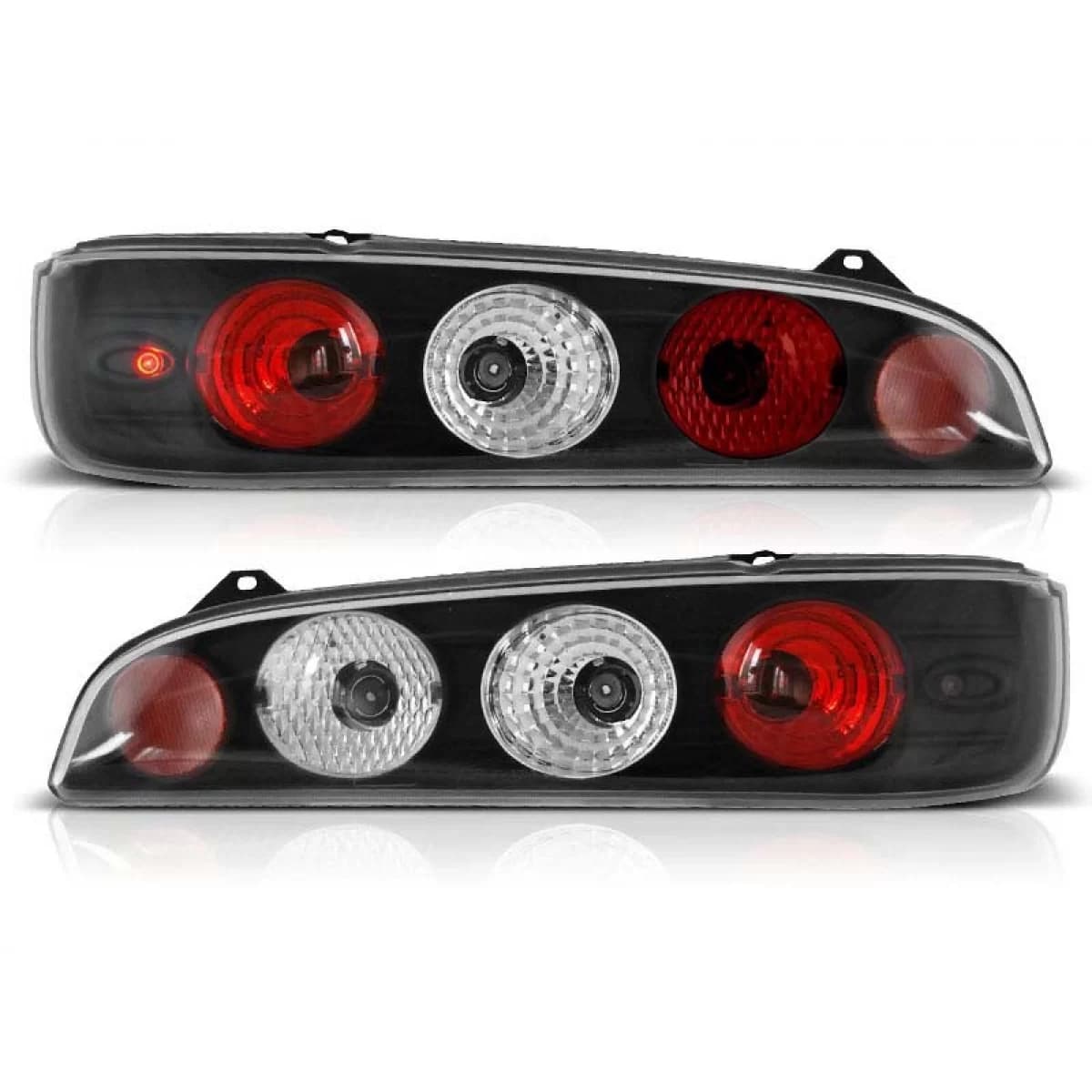 Tuning tail light set suitable for Fiat SEICENTO 600 1998-2010 with black base, left and right