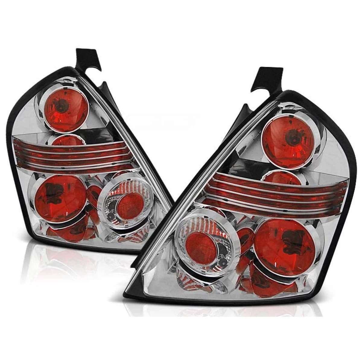 Tuning tail light set suitable for Fiat STILO 10.2001-2007 3 doors with chrome base, left and right