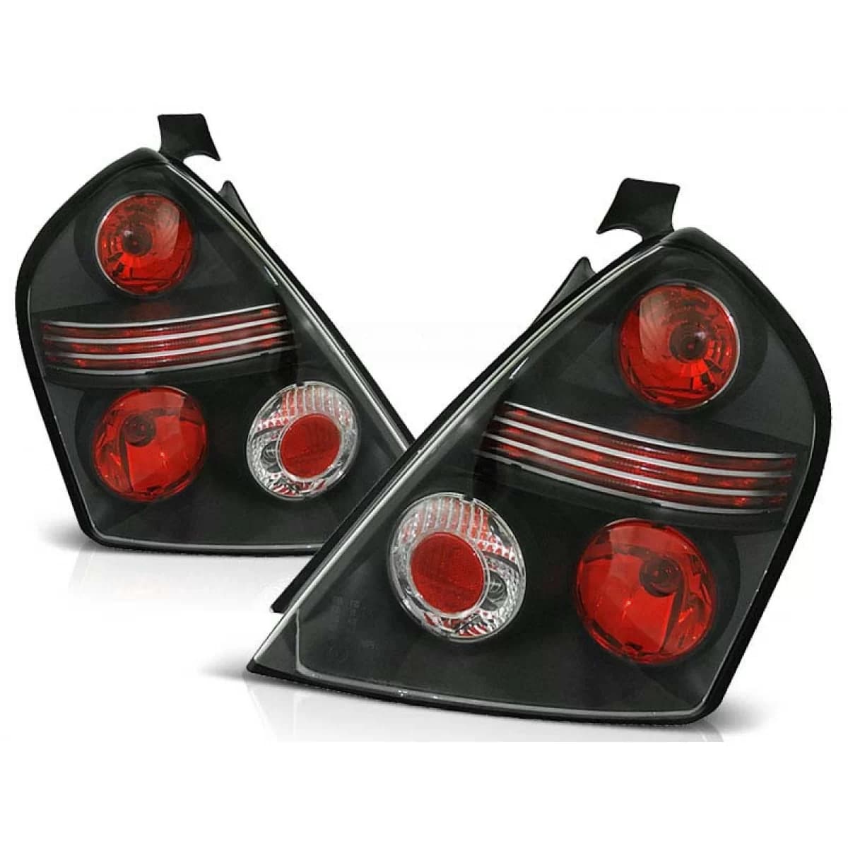 Tuning tail light set suitable for Fiat STILO 10.2001-2007 3 doors with black base, left and right