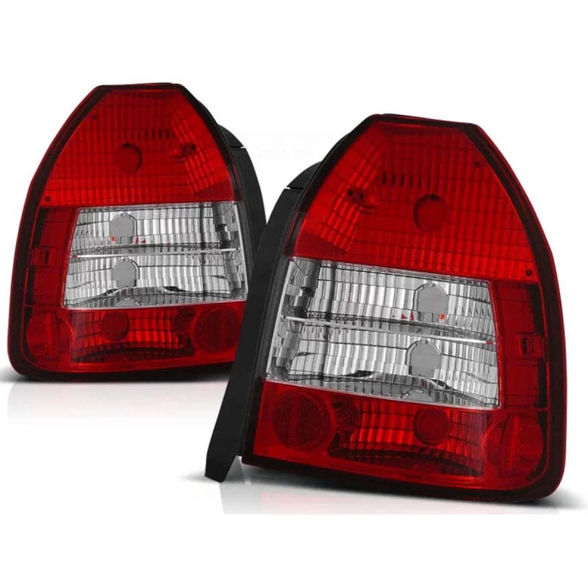 Tuning tail light set suitable for Honda CIVIC 09.1995-02.2001 3 doors with red and white base, left and right