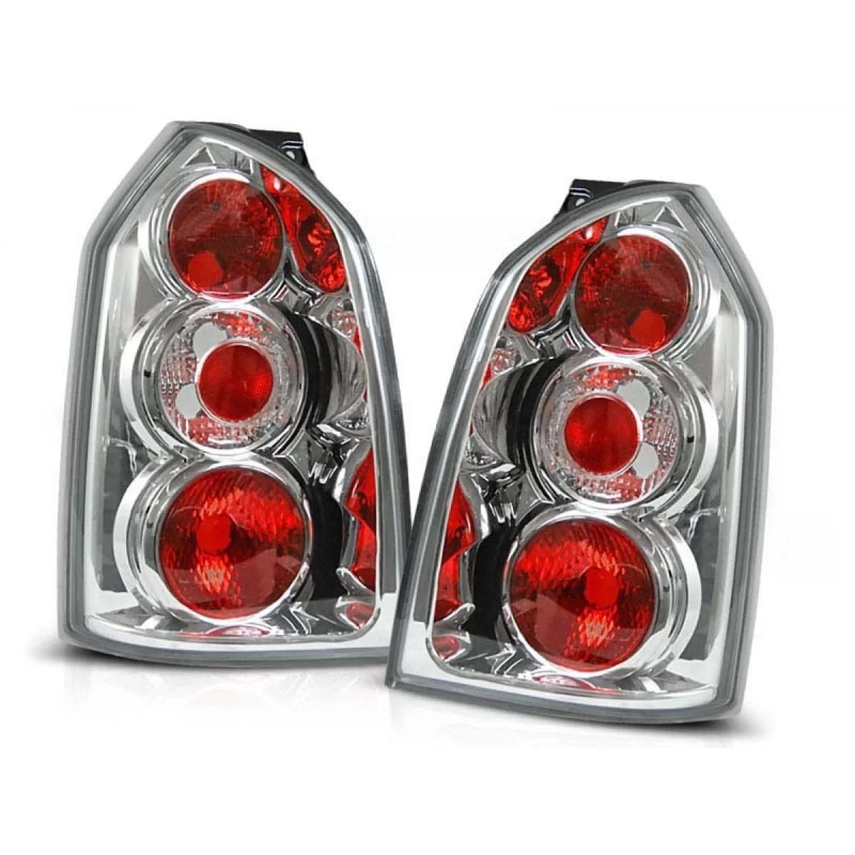 Tuning tail light set suitable for Hyundai TUCSON 07.2004-2010 with chrome base, left and right