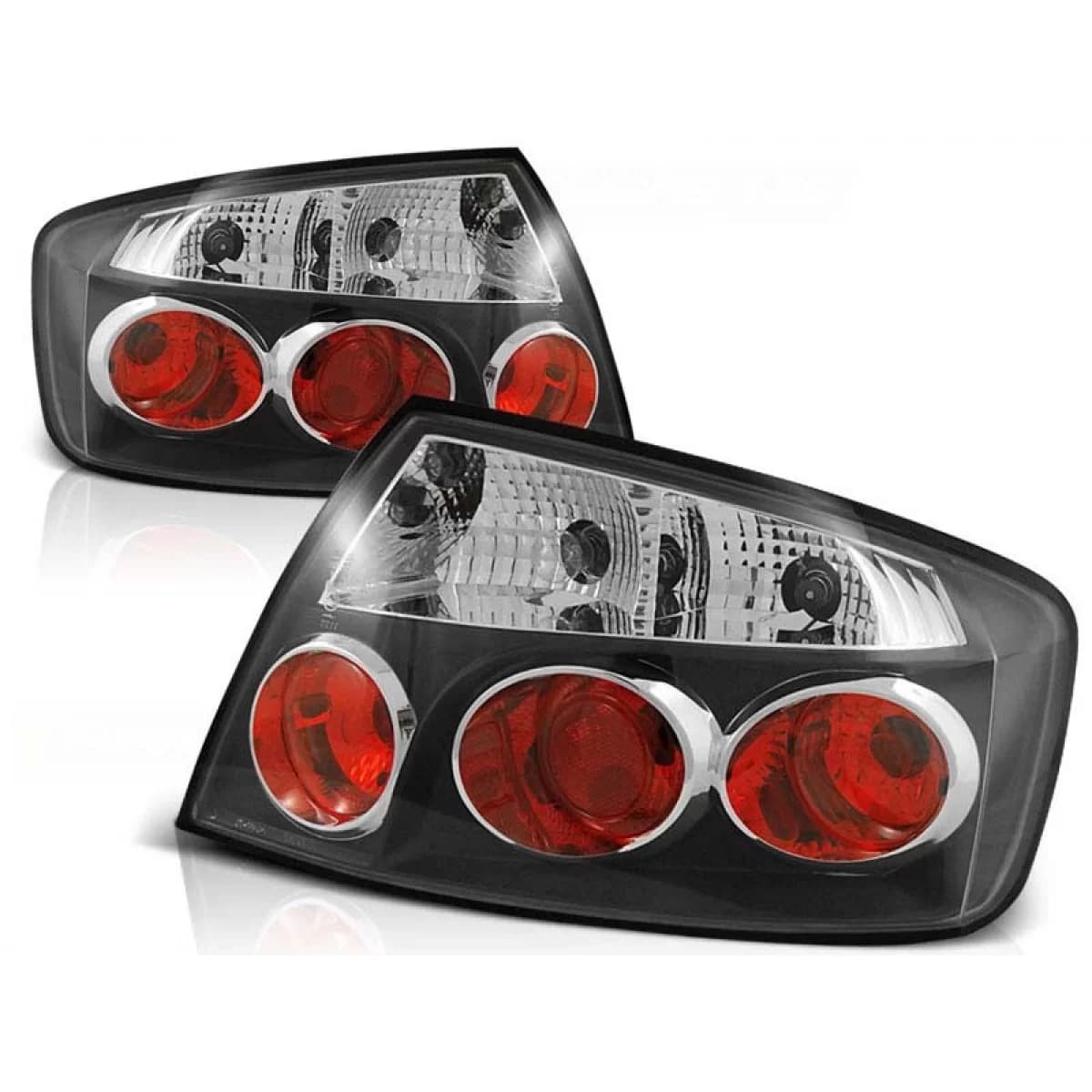 Tuning tail light set suitable for Peugeot 407 05.2004- sedan with black base, left and right
