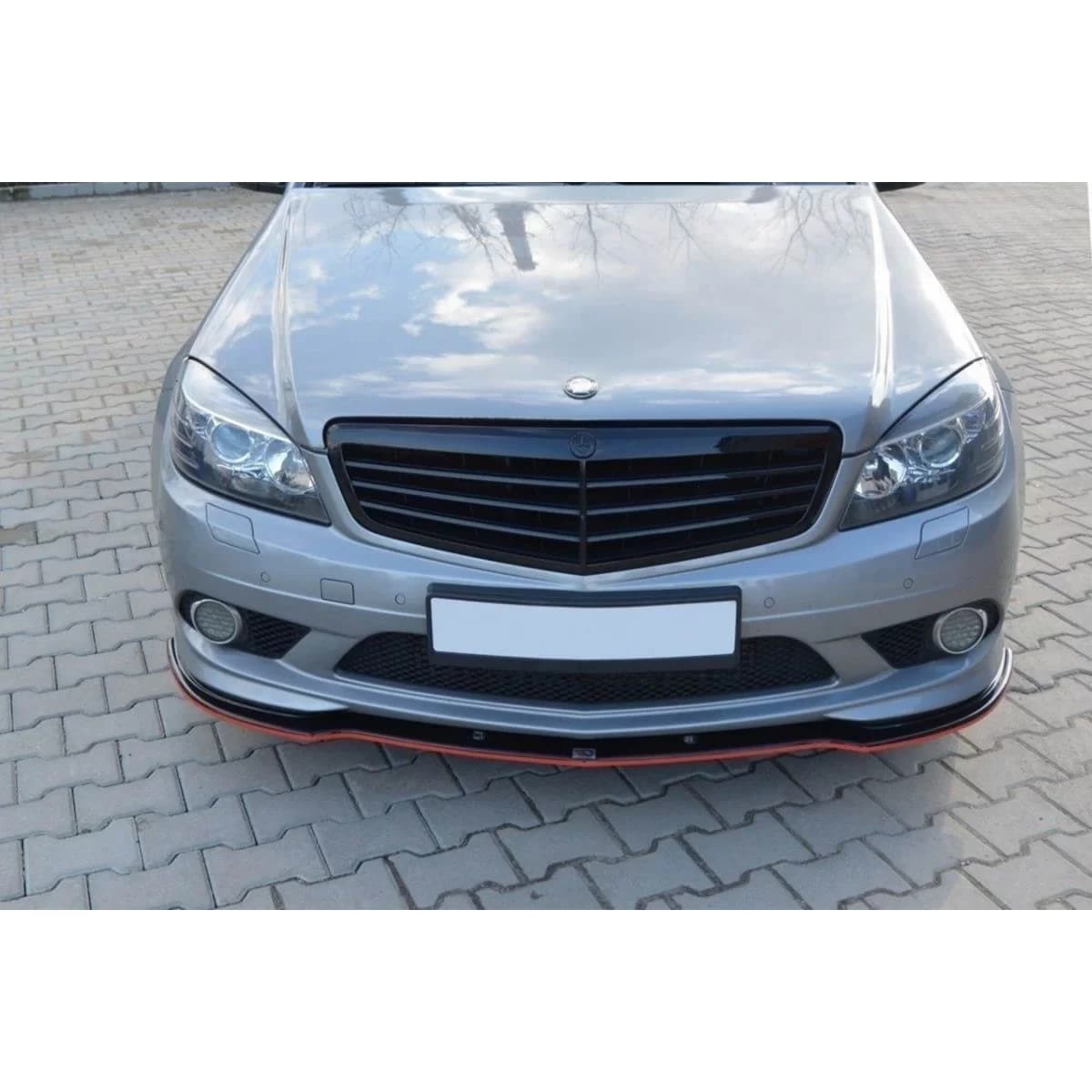 Maxton Design spoiler suitable for front A Design bumper on Mercedes C-Class W204 2007-2010, black lacquer