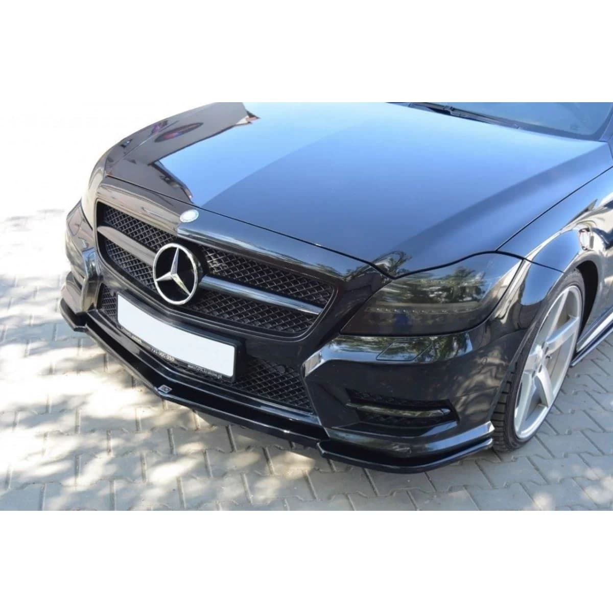 Maxton Design spoiler suitable for front A Design bumper on Mercedes CLS C218 2011-2014, black lacquer