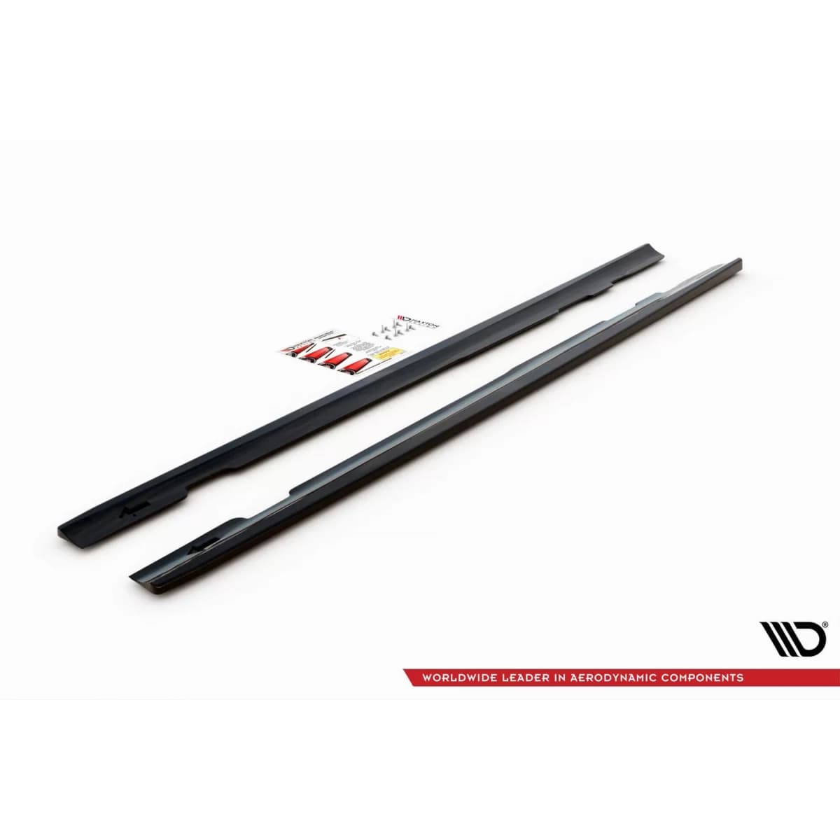 Maxton Design type A Design additives suitable for Mercedes CLS C257 side skirts after 2018, black lacquer