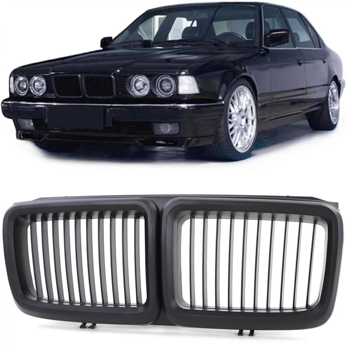 Sport grille front grill black for 7 Series BMW E32 1986-1994