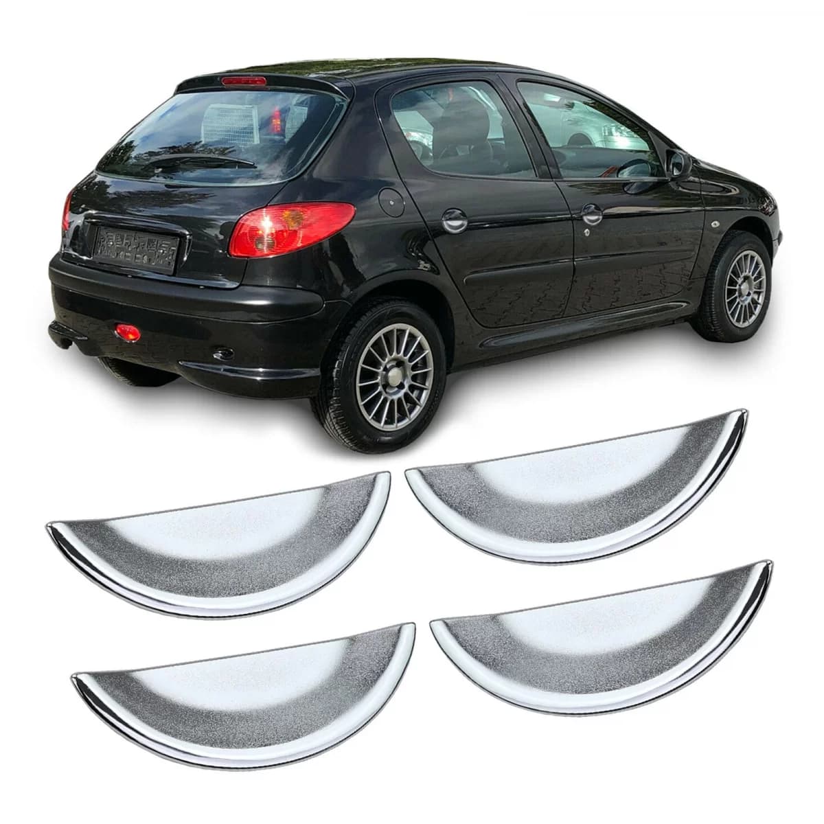 Door handle recess covers chrome matte for Peugeot 206 1998-2009