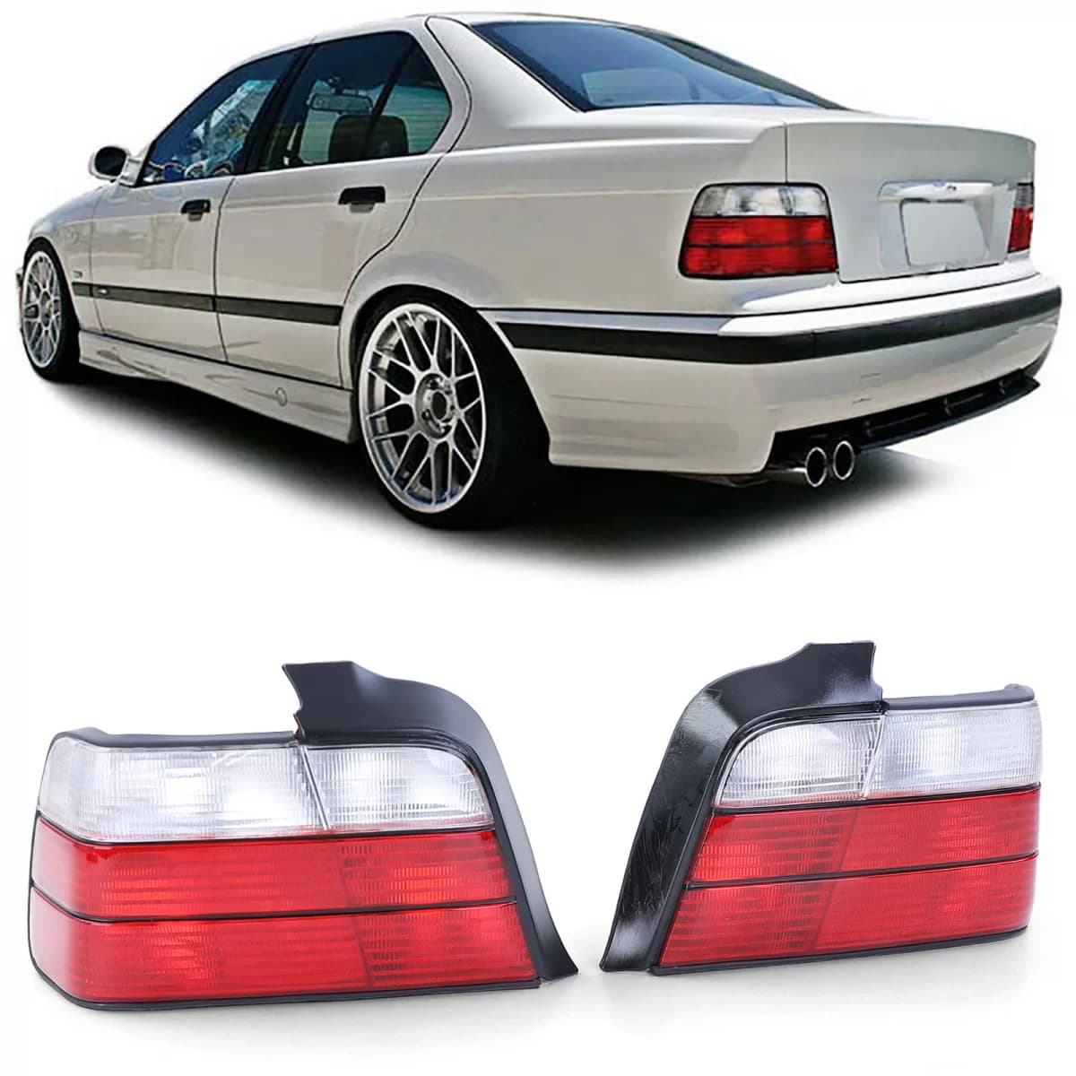 Tail lights red white suitable for 3 Series BMW E36 sedan 1990-1998