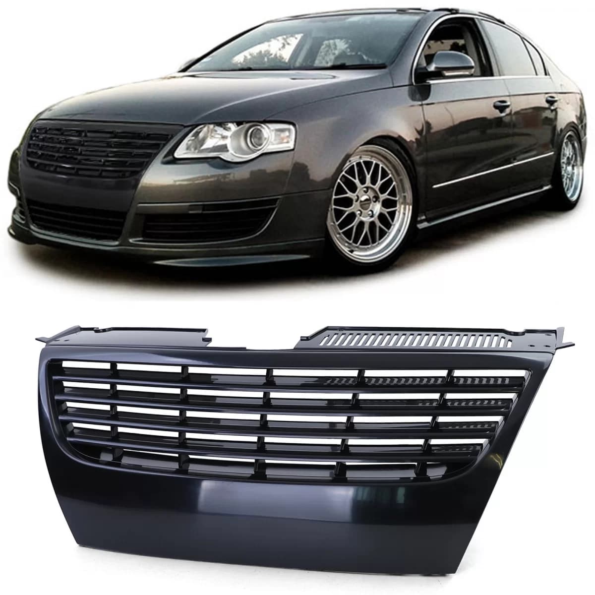 Sport grille without emblem black for VW Passat B6 3C 05-08