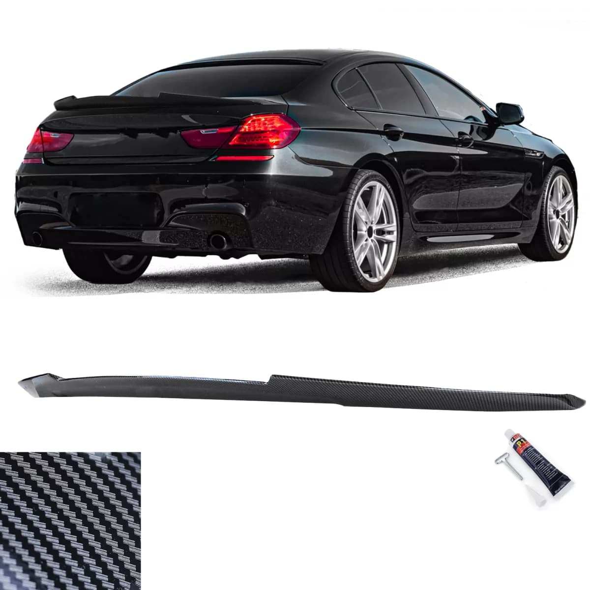 Rear spoiler Performance Carbon Look fits for BMW 6 Series F06 Gran Coupe 12-17