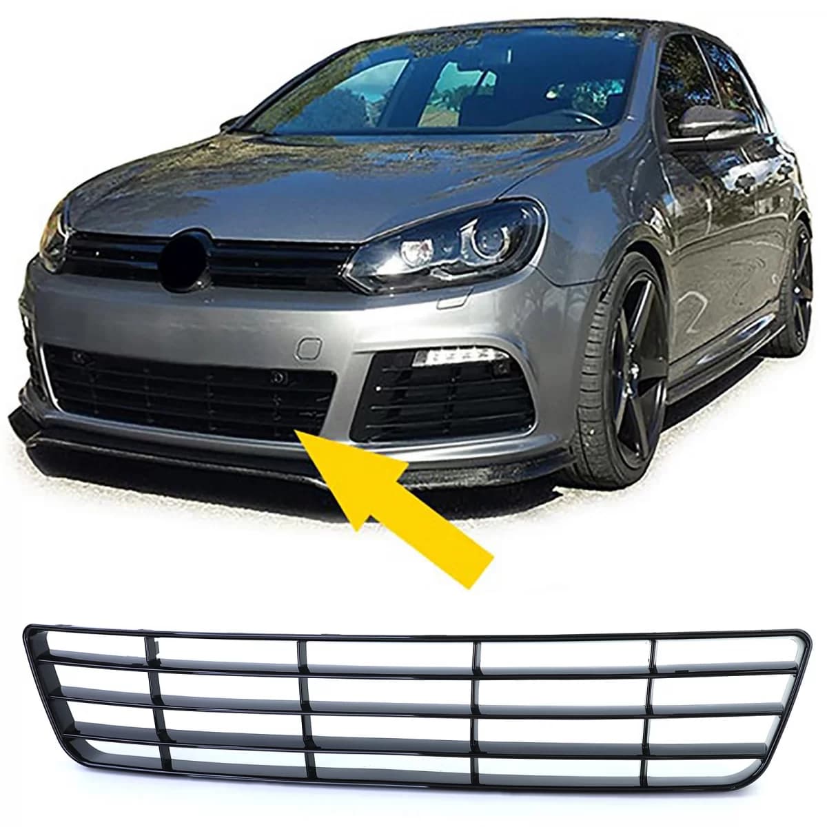 Bumper grille radiator grill insert for VW Golf 6 R20 bumper 08-12