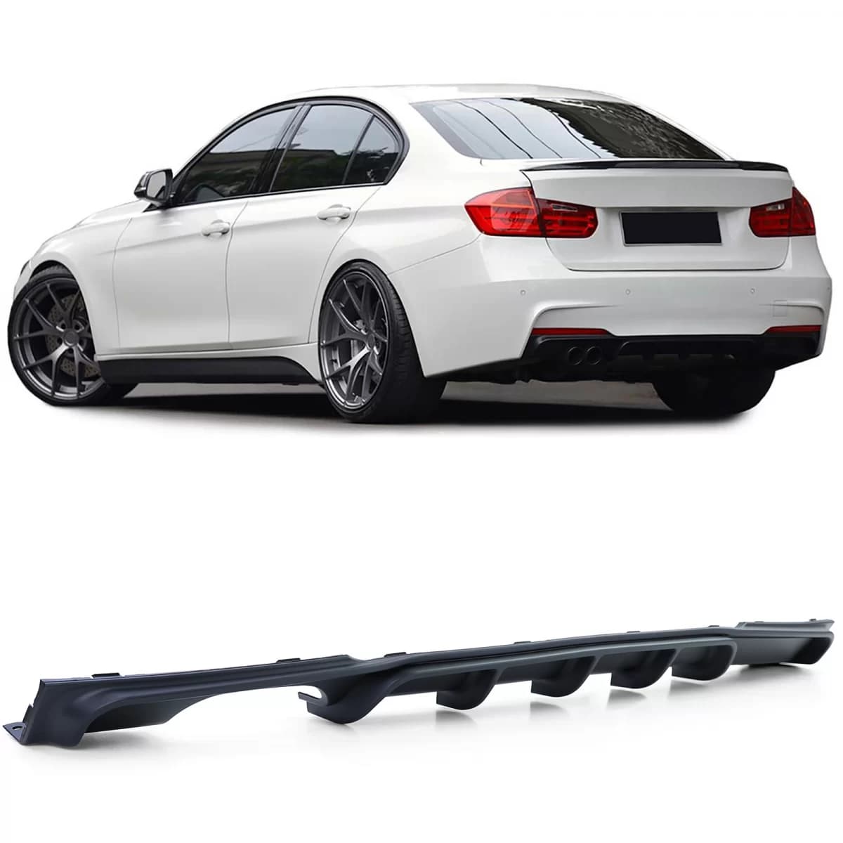 Rear diffuser Performance black matte fits BMW F30 F31 320 325 328 330 335