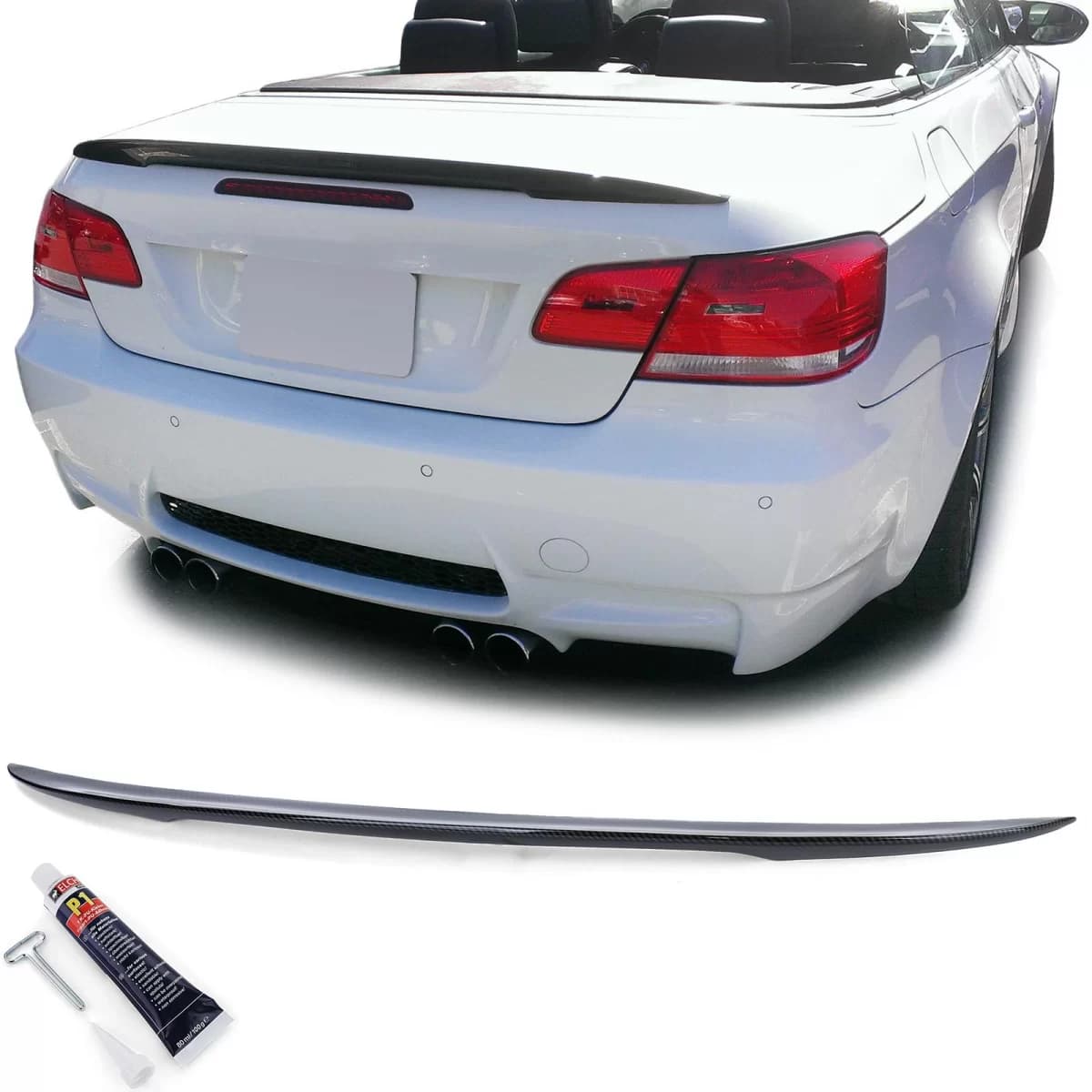 Rear spoiler lip Performance carbon look with ABE for 3 Series BMW E93 Convertible 06-13