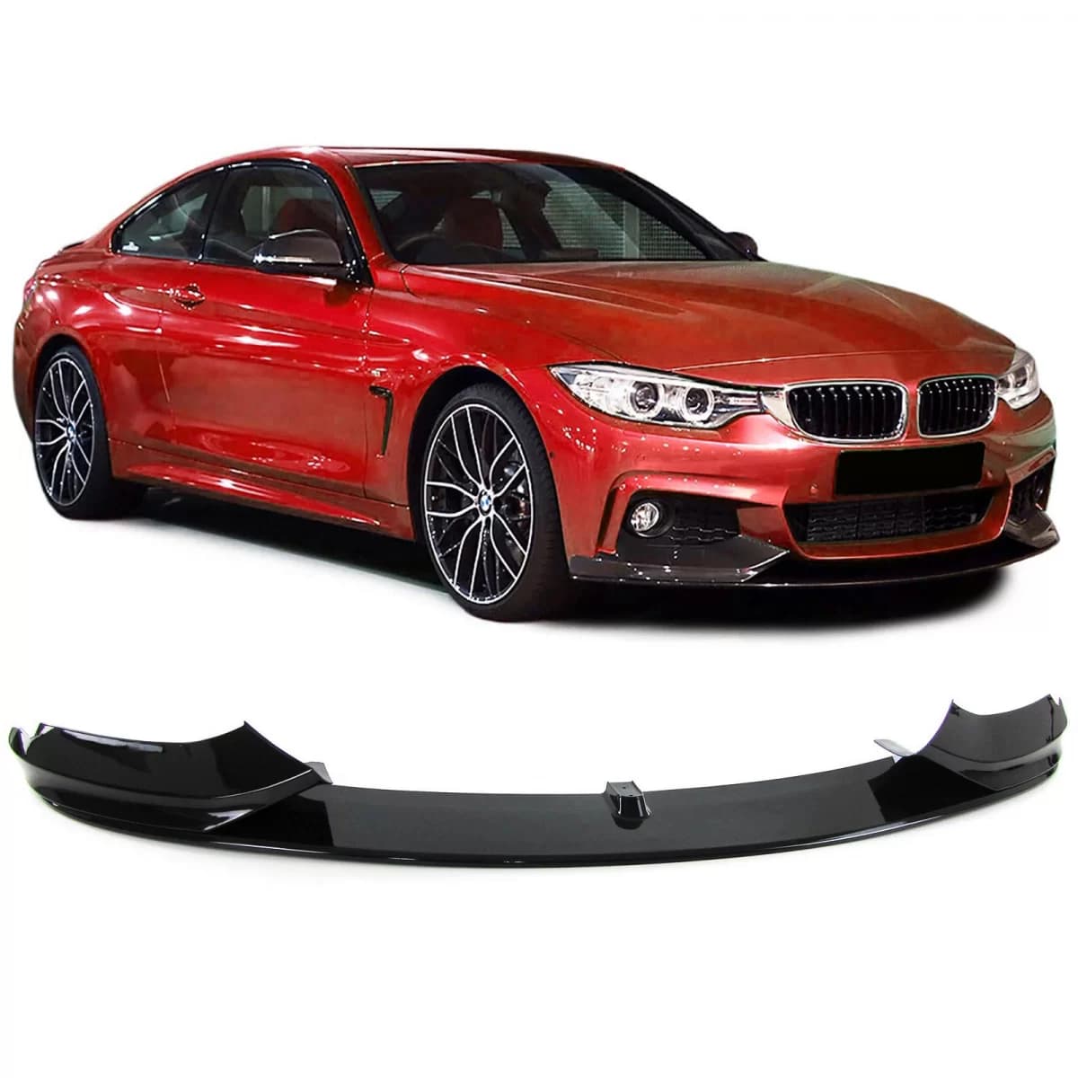 Sport front spoiler lip bumper black gloss suitable for BMW 4 Series F32 Coupe