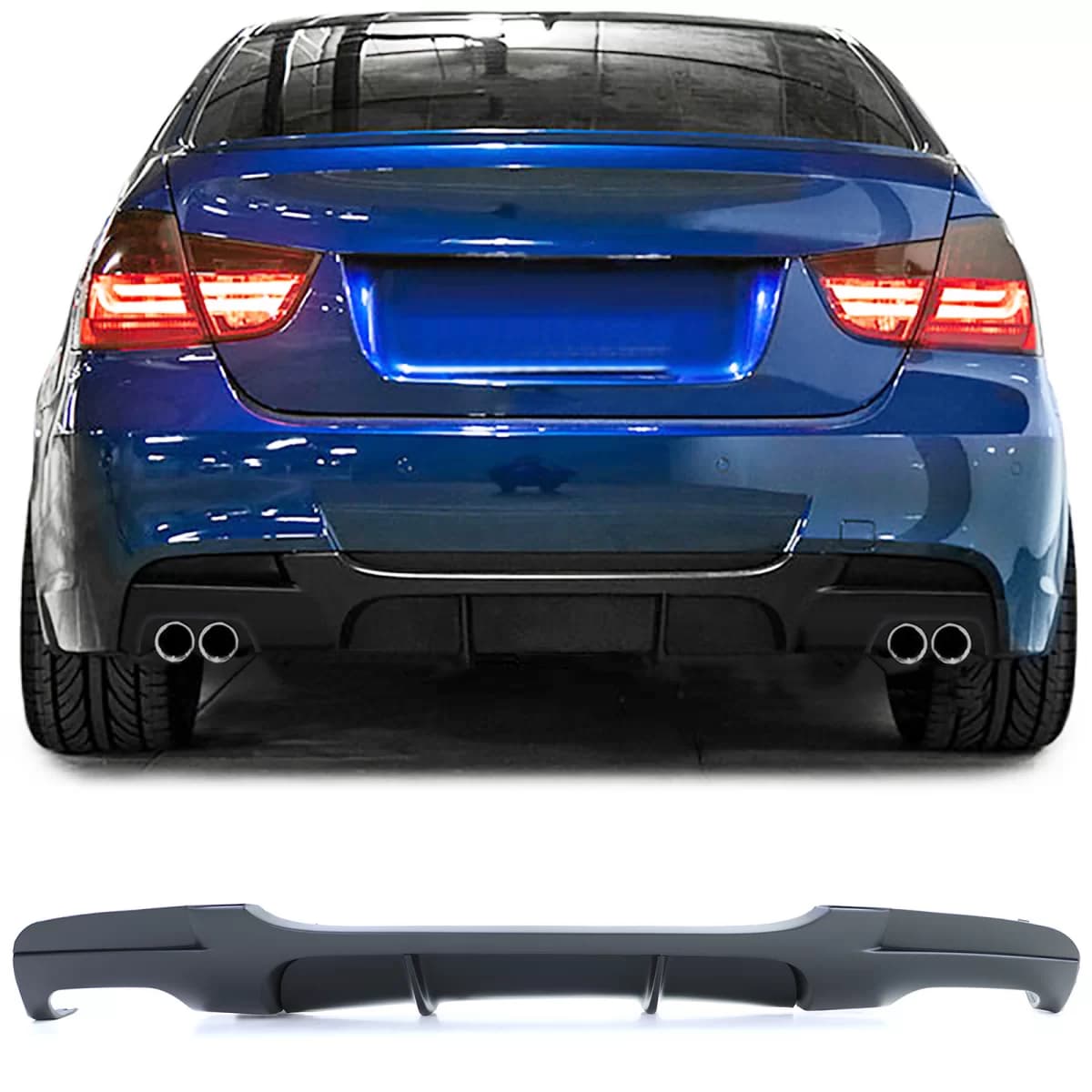 Rear diffuser performance dual exhaust fits both sides for 3 Series BMW E90 E91 05-12