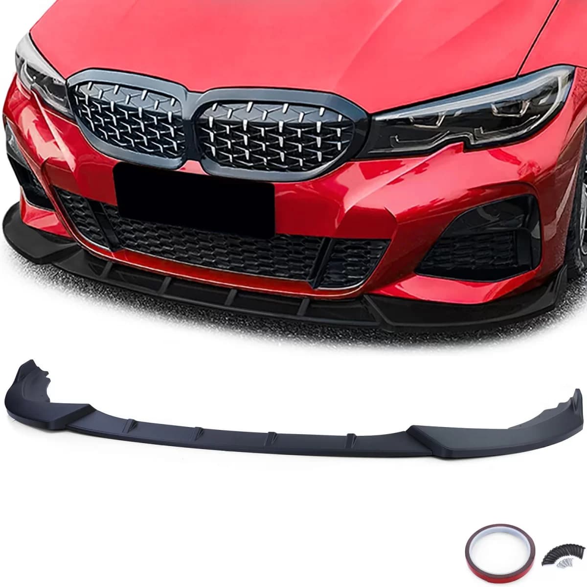 Front spoiler sport lip unpainted fits for 3 Series BMW G20 G21 2019-2022