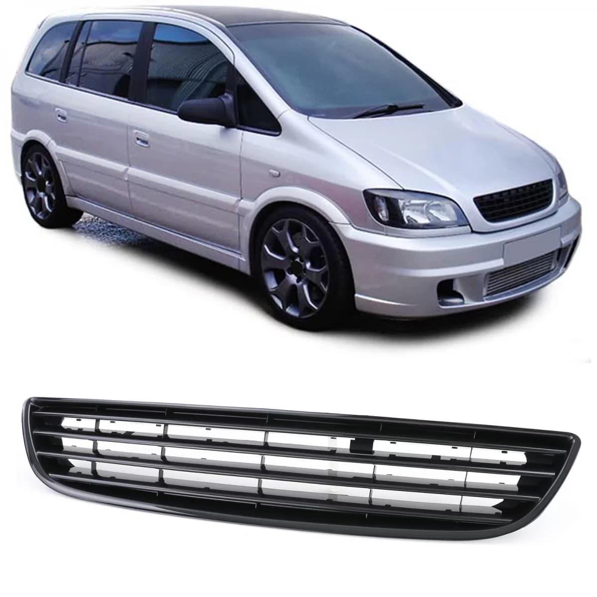 Sport grille without emblem black for Opel Zafira A 99-05