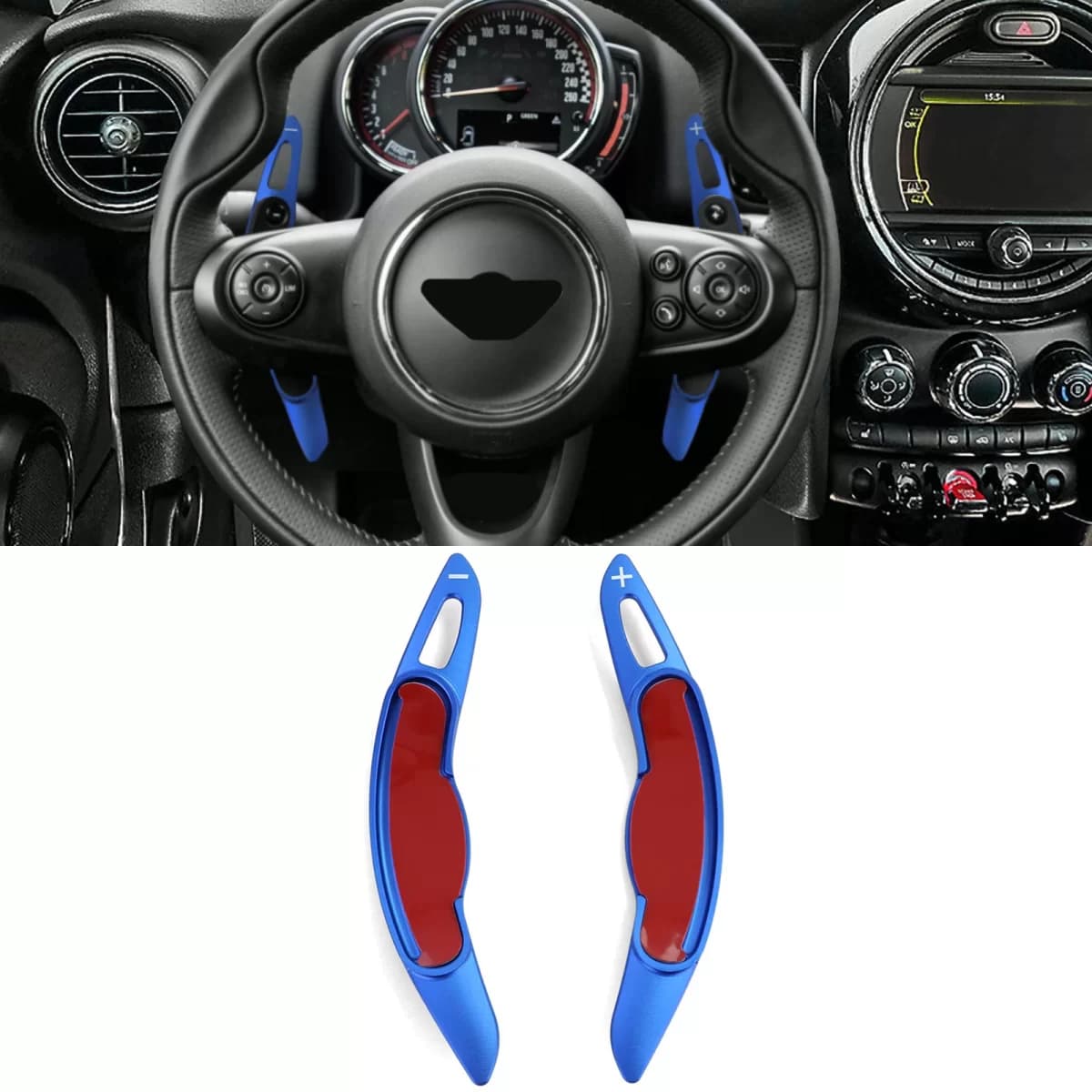 Shift paddle extension aluminum blue fits for Mini Clubman F54 Countryman F60