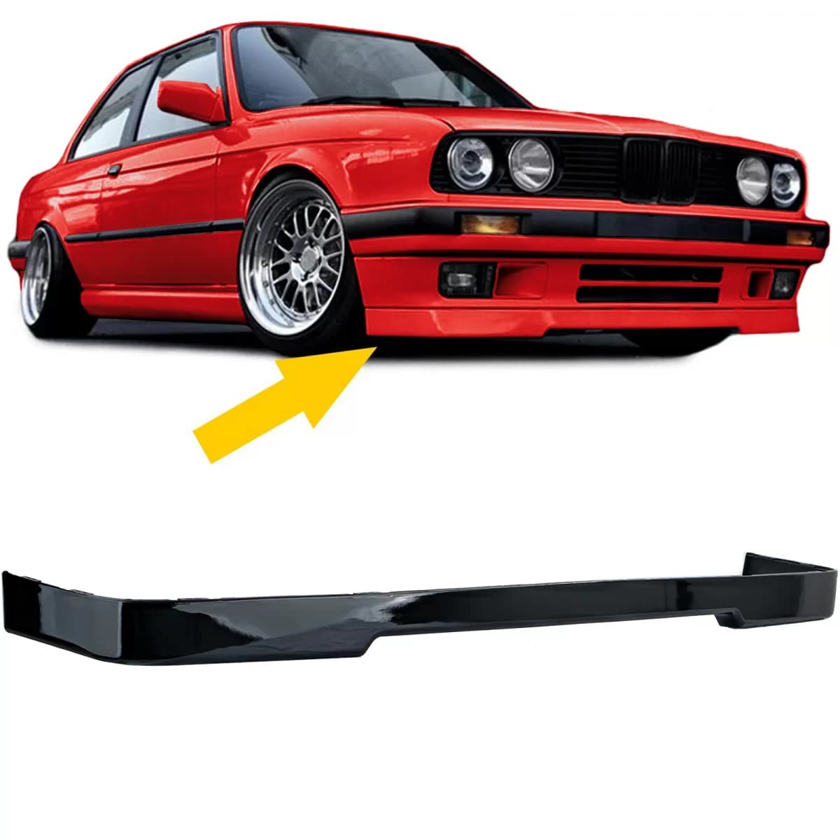 Front spoiler lip underbumper spoiler GLOSS bumper for 3 Series BMW E30 87-94