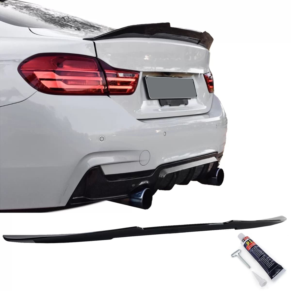 Ducktail rear spoiler gloss black suitable for 4 Series BMW F32 Coupe 2013-2021