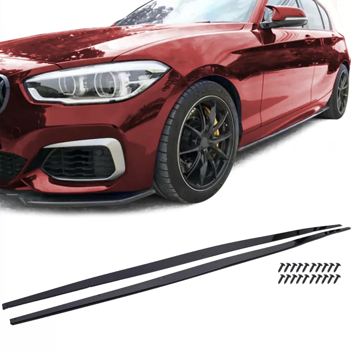 Side Skirt Extension Gloss Black suitable for 1 Series BMW F20 F21 LCI 15-19