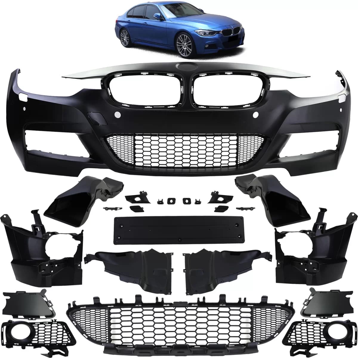 Sport front bumper 2 complete with accessories suitable for 3 Series BMW F30 F31 11-19