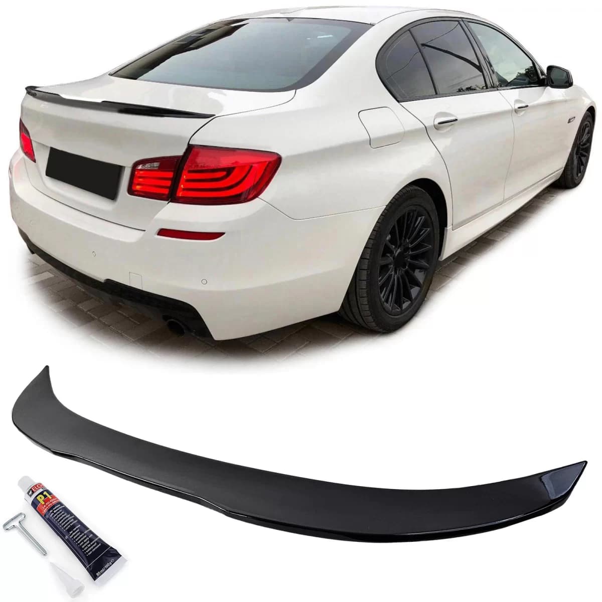 Rear spoiler ducktail black gloss suitable for 5 Series BMW F10 sedan 09-17