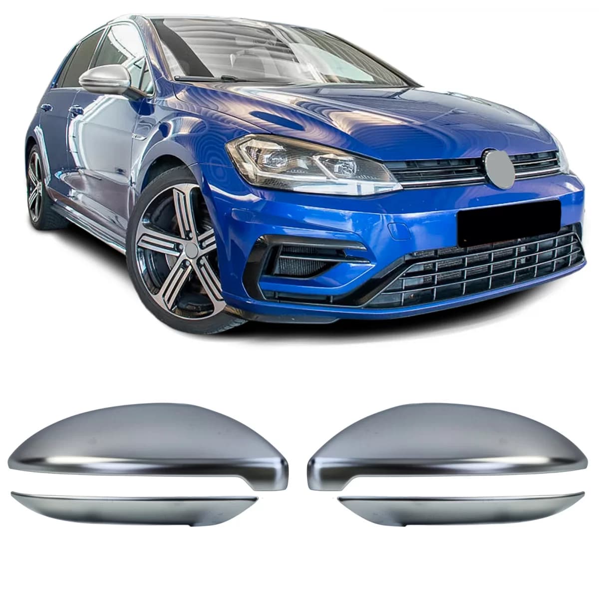 Mirror caps alu-look matte mirror covers 4-piece set for VW Golf 7 2012-2021