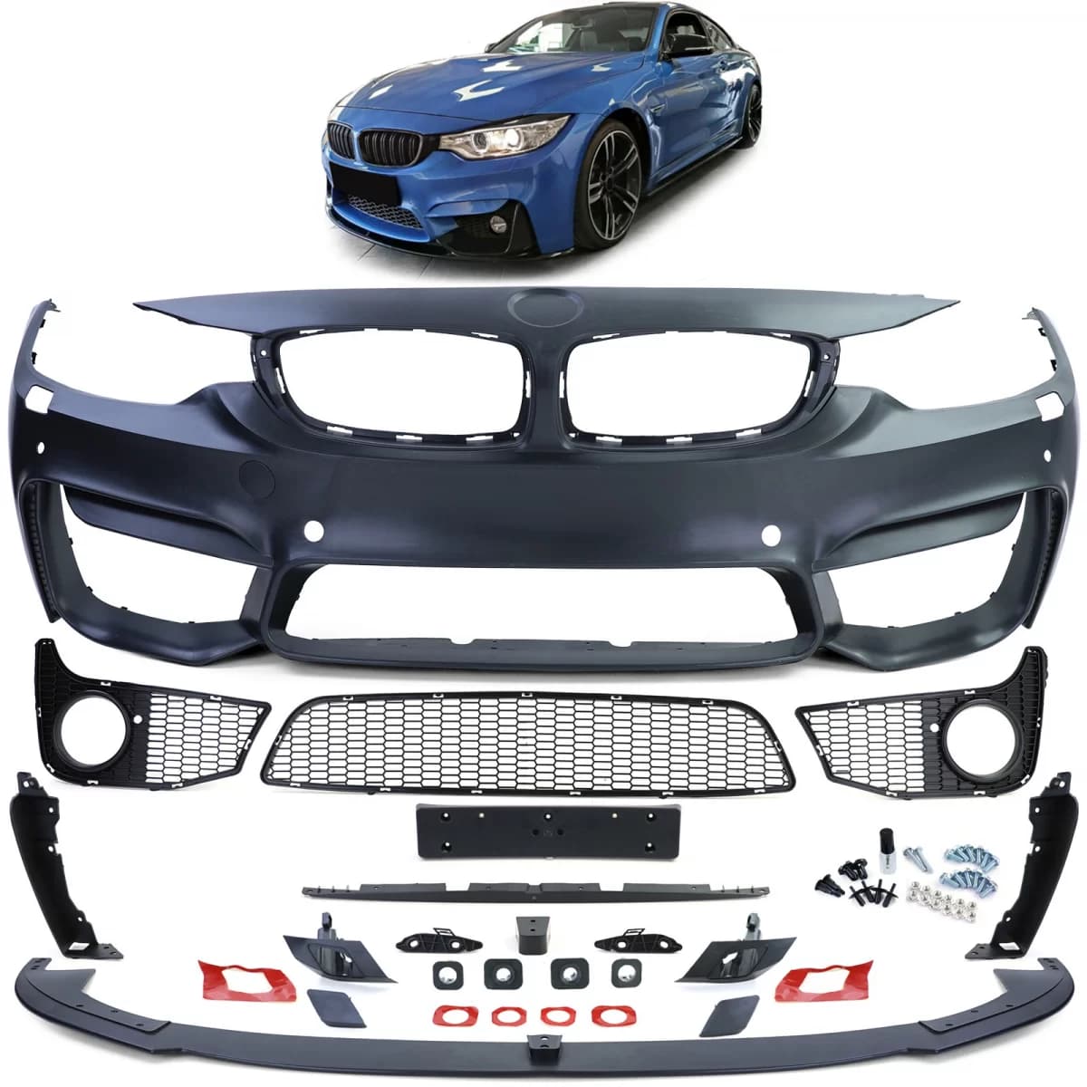 Sport bumper + performance spoiler lip matte fits for 4 Series BMW F32 F33 F36