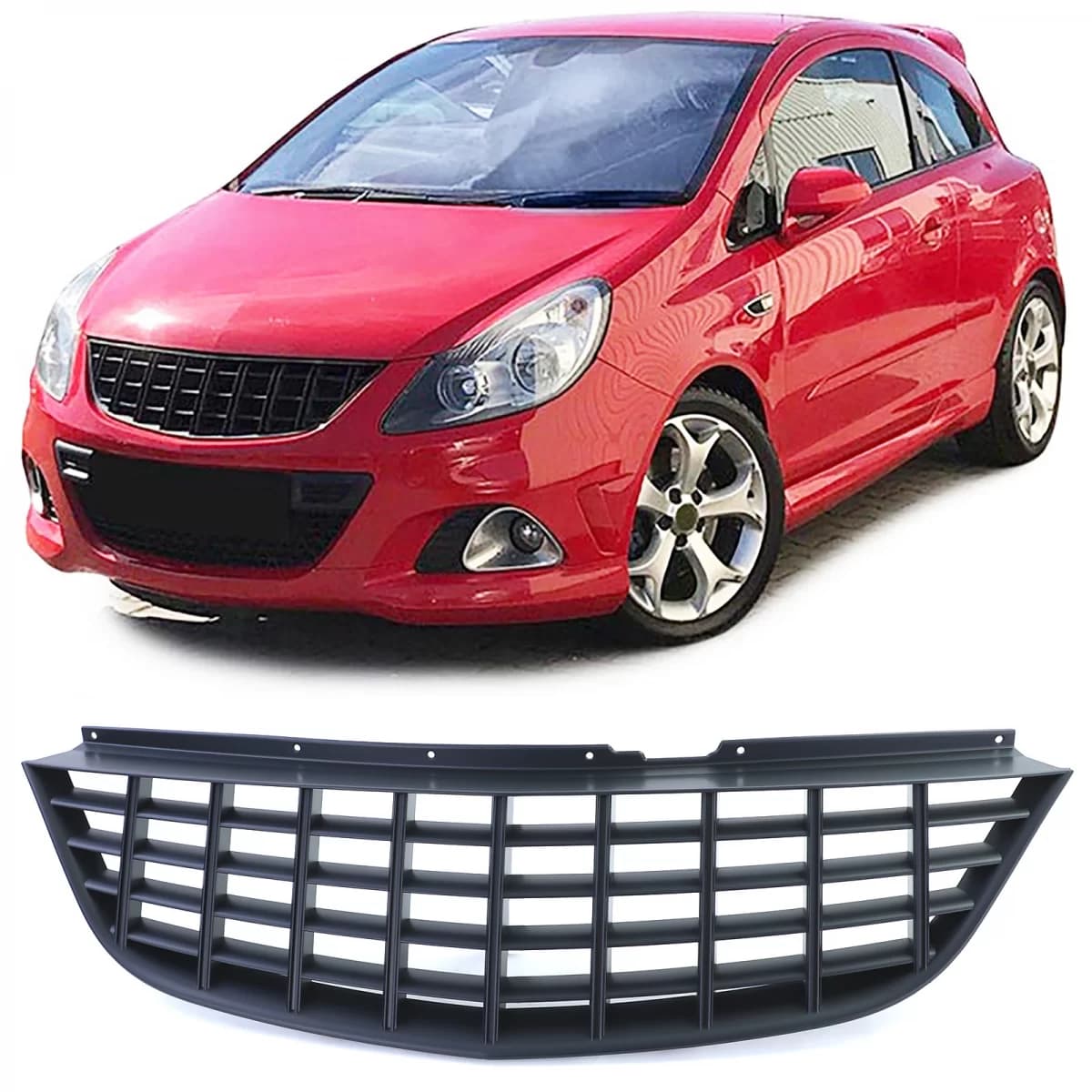 Sport grille without emblem black for Opel Corsa D pre-facelift 06-10