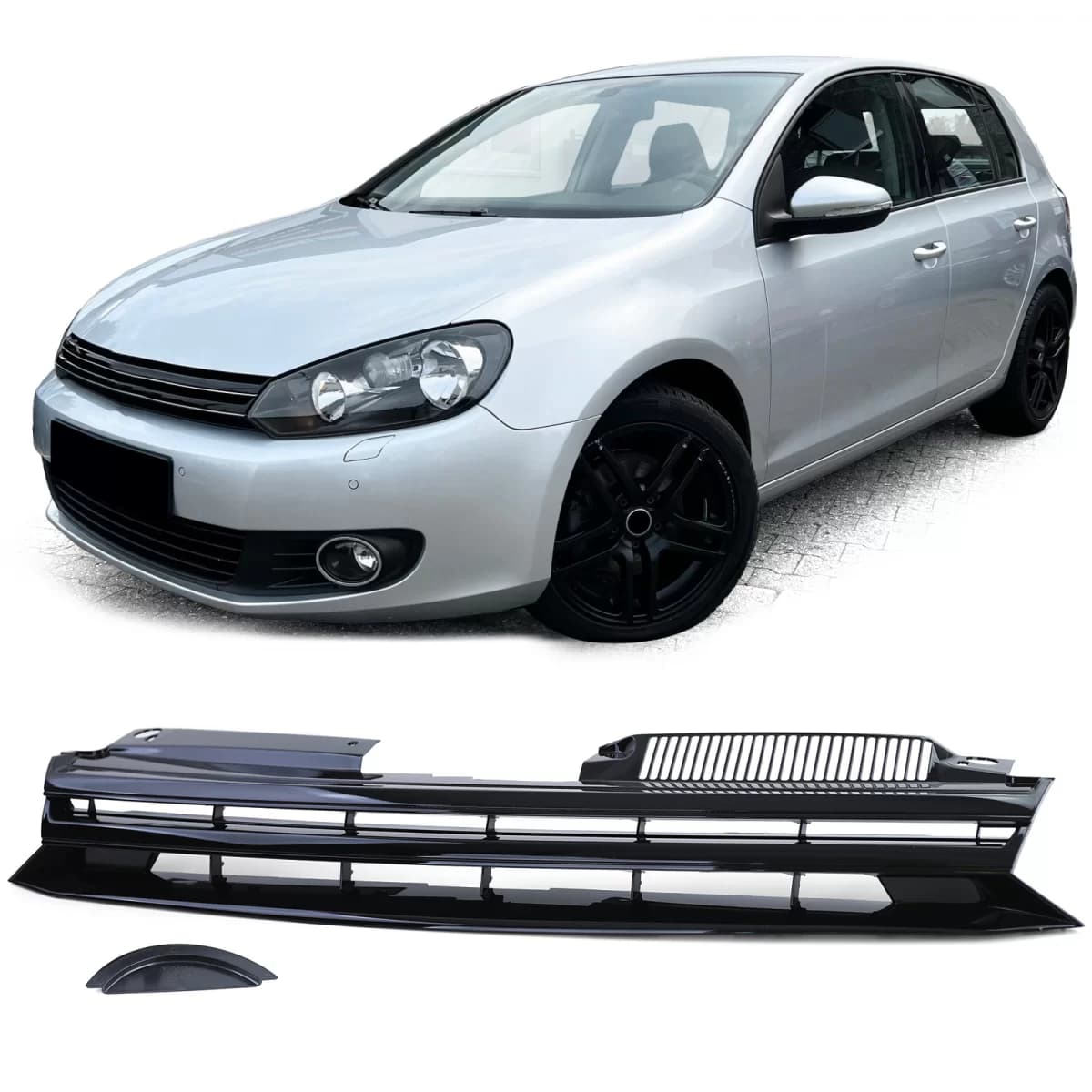Radiator grille without emblem gloss black suitable for VW Golf 6 08-12