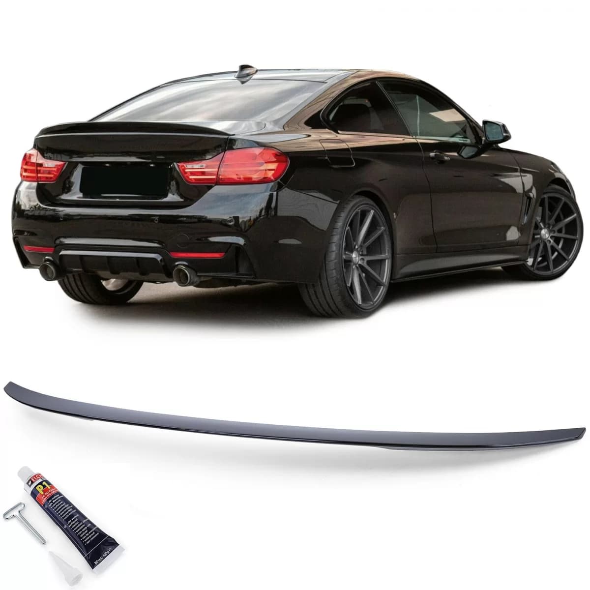 Rear Spoiler Lip Performance Gloss Black with ABE for 4 Series BMW F32 Coupe 13-20