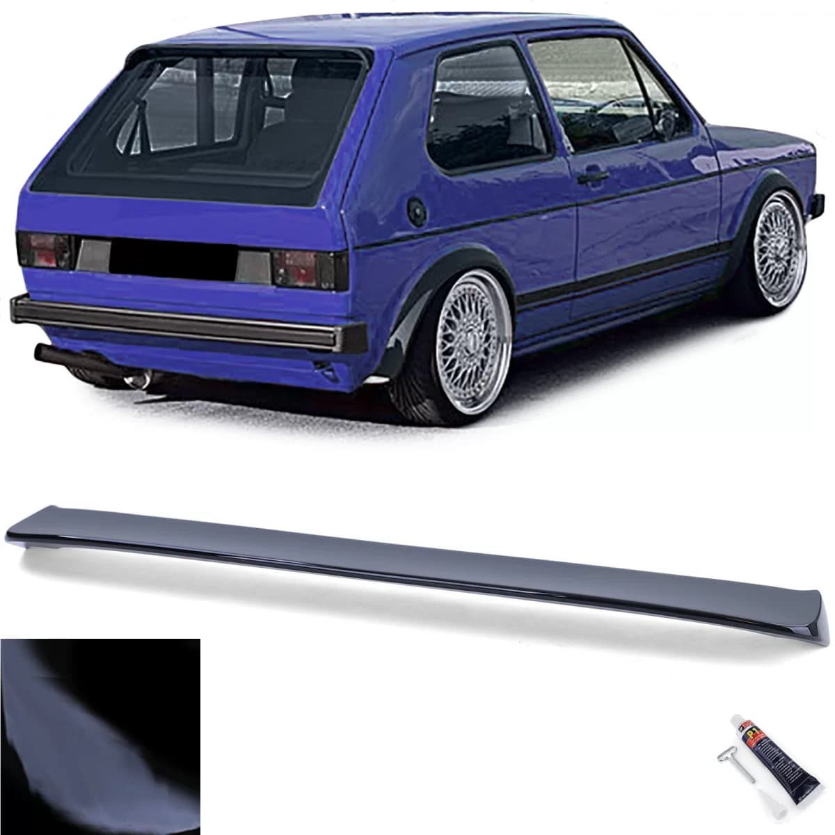 Roof spoiler rear spoiler GTI black gloss for VW Golf 1 74-85
