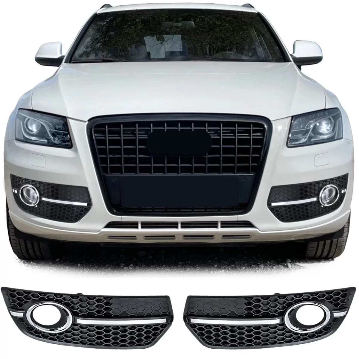 Honeycomb Grille Inserts Bumper for Audi Q5 8R 09-12 with S-Line