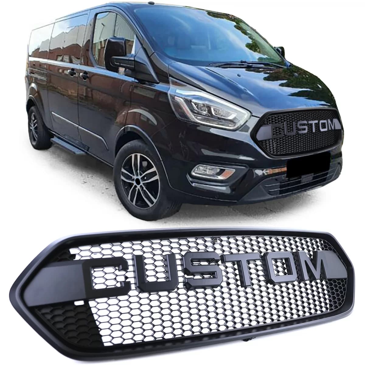 Sport grille honeycomb design fits Ford Tourneo + Transit Custom 18-23