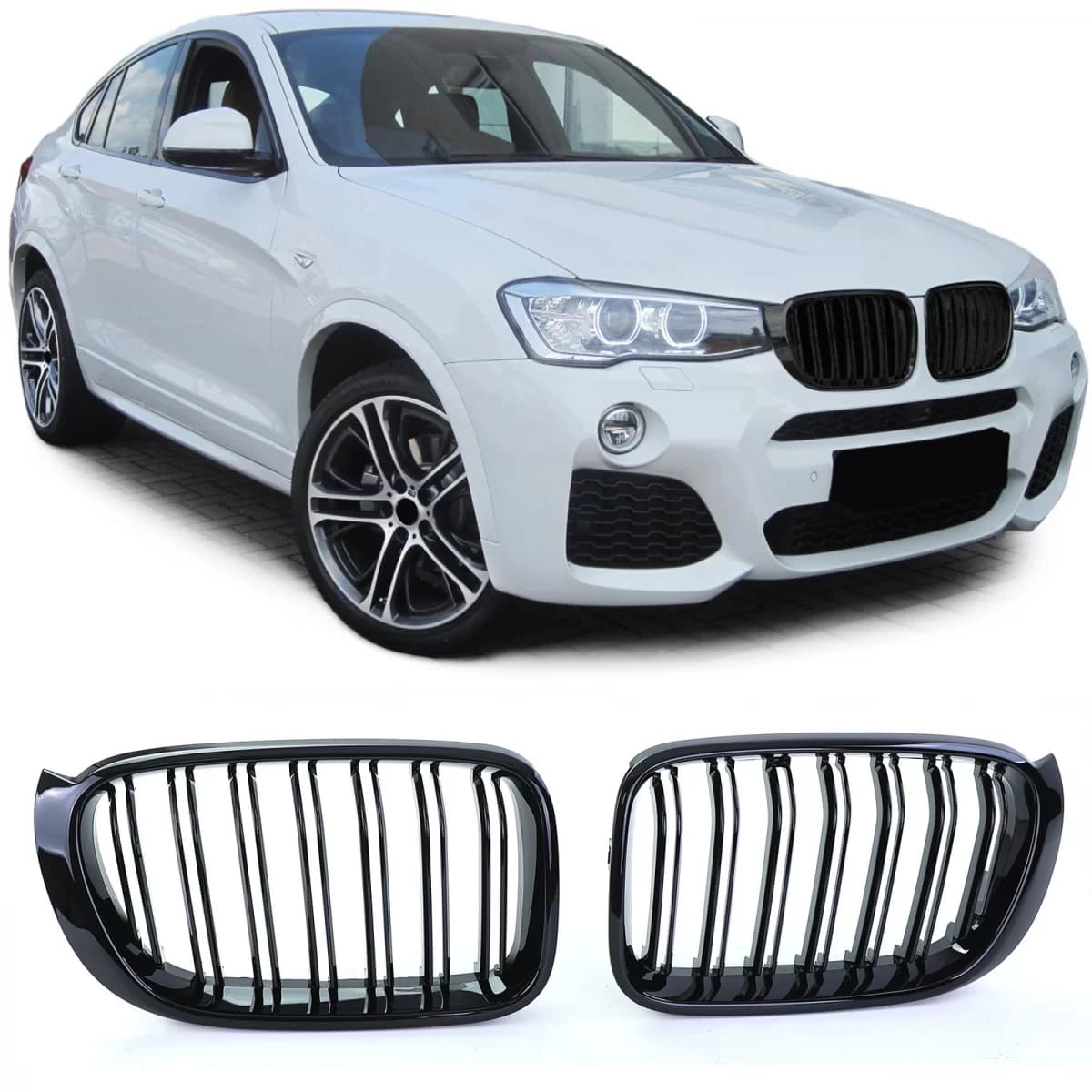 Sport double-slat performance glossy kidney grille suitable for BMW X3 F25 X4 F26
