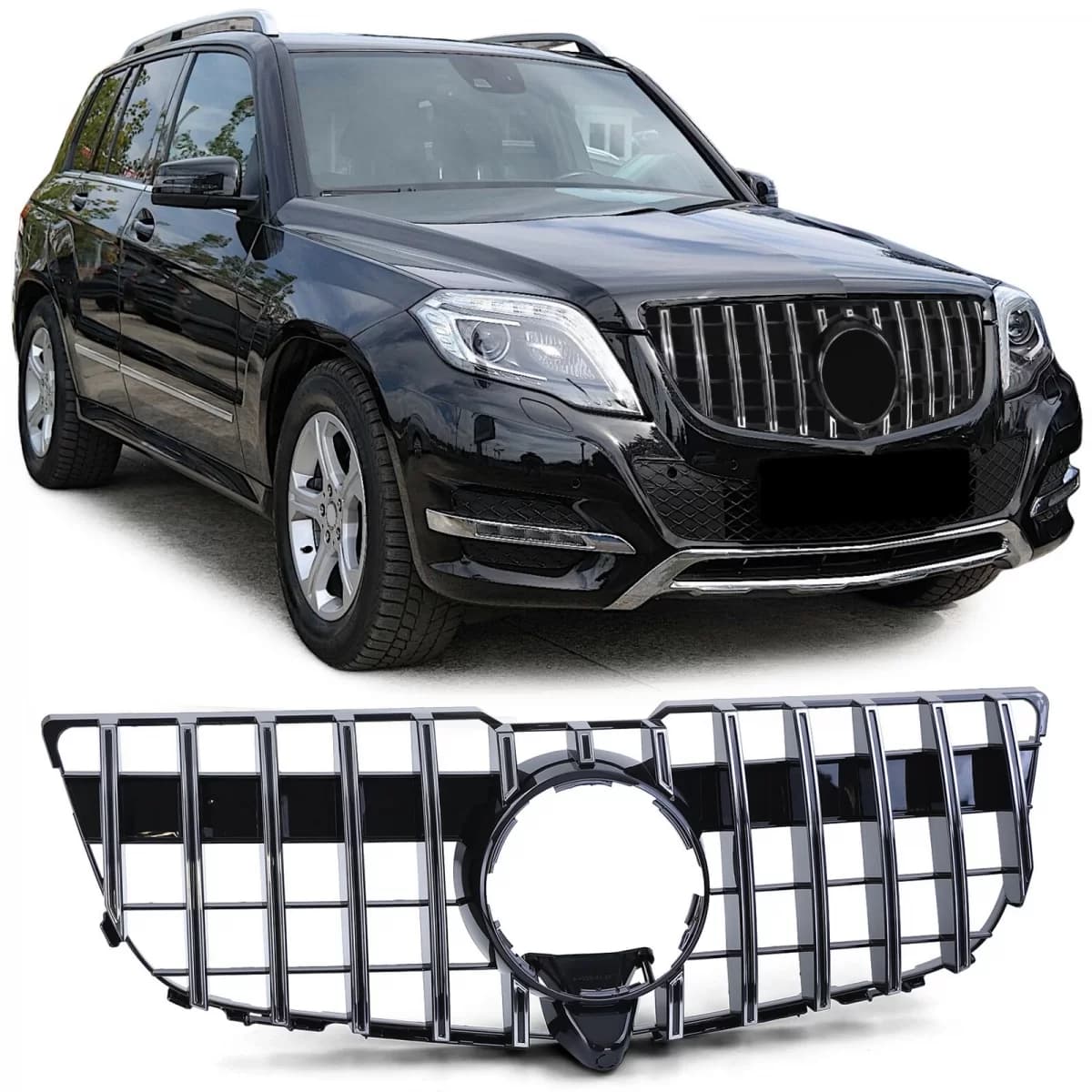 Sport Grille Gloss Black Chrome for Mercedes GLK X204 Facelift 2012-2015