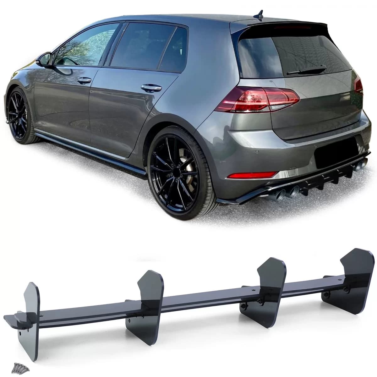 Rear diffuser splitter rear apron performance for VW Golf 7.5 R Facelift 17-21